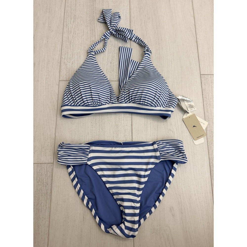NWT Tommy Bahama Breaker Bay Reversible Double Strap Bikini Hipster Sz M $109